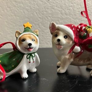 Pembroke Welsh Corgi Mr & Mrs Christmas Ornaments Limited Edition